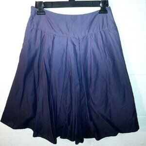 St John's Bay Women's Cotton Pleated Gradient A-Line Skirt Blue Ombre Size 4